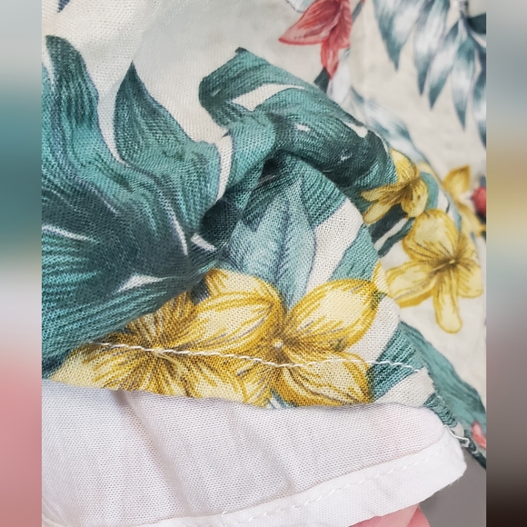 Tropical Print Button Front Mini Skirt - Picture 4 of 7